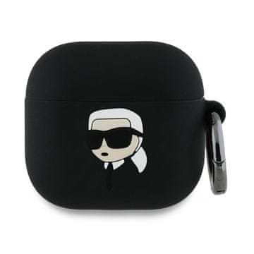 shumee Silikonski ovitek Karl Lagerfeld Karl Head 3D črne barve za AirPods 4