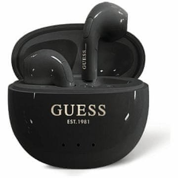 Guess Brezžične slušalke Guess Glossy Effect BT5.4 TWS, črne barve