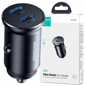 1 to 3 Joyroom Mini Polnilec 30W 2X Usb-C Za Samsung Galaxy S10 S20 S21