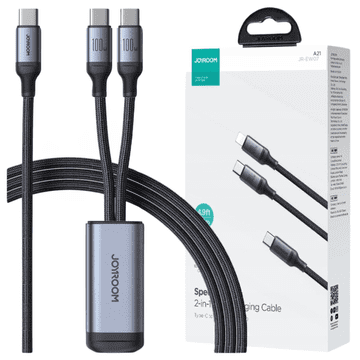 1 to 3 Joyroom 2V1 Usb-C Na Usb-C Kabel 100W 1,5M Za Hitro Polnjenje Telefonov