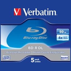 1 to 3 Verbatim Blu-Ray Diski 50Gb 6X Bd-R Dl Za Pc 5 Kosov Idealni Za Kopiranje