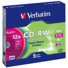 1 to 3 Verbatim Cd-Rw 700Mb 8-12X 5 Kosov Za Snemalnik Za Prenosnik