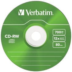 1 to 3 Verbatim Cd-Rw 700Mb 8-12X 5 Kosov Za Snemalnik Za Prenosnik