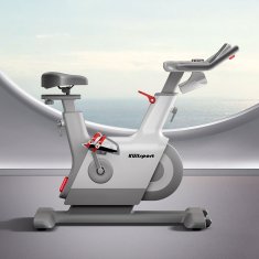 Kubisport Magnetni kolesarski trenažer BC91K brezžičen, energetsko samozadosten z bluetoothom bele barve