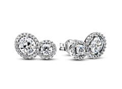 Pandora Srebrni uhani Embracing halo Timeless 293774C01