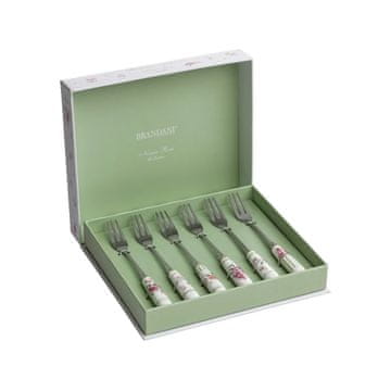 Brandani Set desertne vilice Nonna Rosa 17cm / 6 kos / inox, keramika