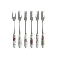 Brandani Set desertne vilice Nonna Rosa 17cm / 6 kos / inox, keramika