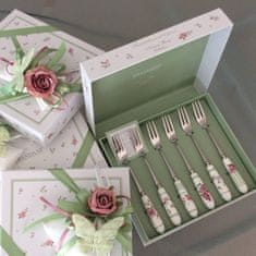 Brandani Set desertne vilice Nonna Rosa 17cm / 6 kos / inox, keramika