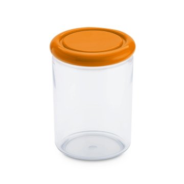 Doza za shranjevanje 1l / 11xh15cm / oranžna / pvc, microban