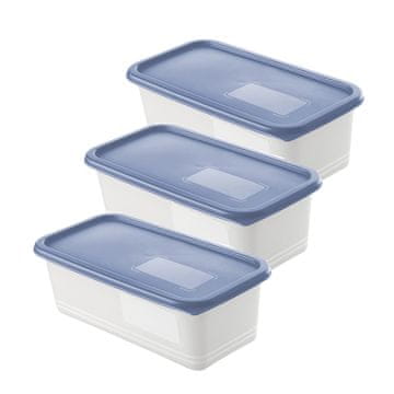 Rotho Set posod za shranjevanje Domino 1,2l / 3 kos / modra / pvc