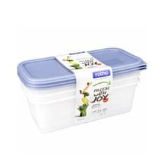 Rotho Set posod za shranjevanje Domino 1,2l / 3 kos / modra / pvc