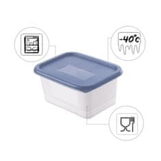 Rotho Set posod za shranjevanje Domino 0,75l / 4 kos / modra / pvc