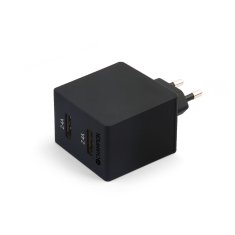 UNBRANDED Polnilnik 24 W 2-Port Black 