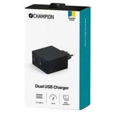 UNBRANDED Polnilnik 24 W 2-Port Black 