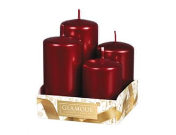 eoshop Adventne sveče GRADED kovina sijaj d4x6/7/8/9cm 4ks