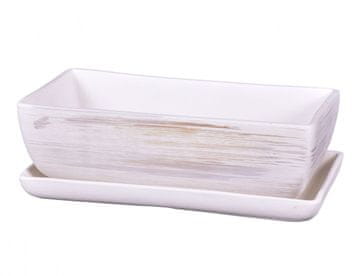 eoshop Skrinja CACTUS BELA + podjed keramični mat 30cm