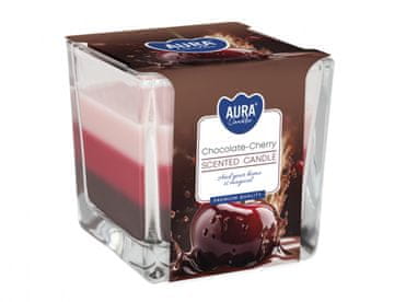 eoshop Sveča v kozarcu MAVRICA ČOKOLADA-ČEŠNJA dišeče 170g