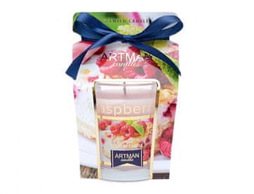 eoshop Sveča v kozarcu PIŠKOTKI Malina dišeče 130g