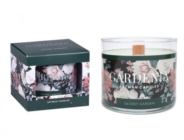 eoshop Sveča v kozarcu GARDENIJA dišeči leseni stenj 400g