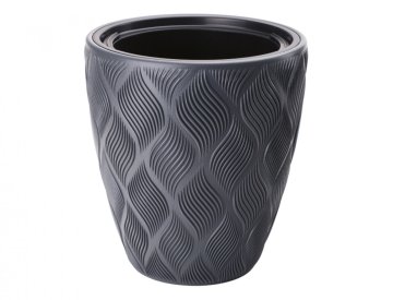 eoshop Pokrov za cvetlični lonec TOK plastika antracit d39x42cm