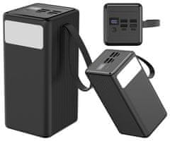 Platinet PMPB6065 powerbank polnilna baterija, 65W, 60.000mAh, 4x USB-A, 2x USB-C, črna