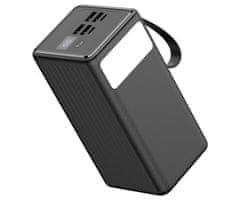 Platinet PMPB6065 powerbank polnilna baterija, 65W, 60.000mAh, 4x USB-A, 2x USB-C, črna