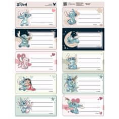 Disney DISNEY Stitch KOMPLET nalepk z imeni za zvezke, SAMOLEPILNE nalepke za otroške UČBENIKE, 20 NALEPKE 