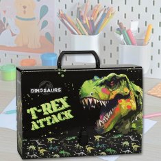 STARPAK DINO Debela šolska mapa z ročajem XXL za fante, trda za šolo A4 9 cm 