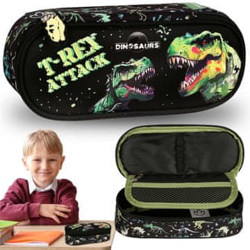 STARPAK Črni, PREDALČI šolski svinčnik za dečka, torbica za ŠOLSKE POTREBŠČINE 5x21x9cm