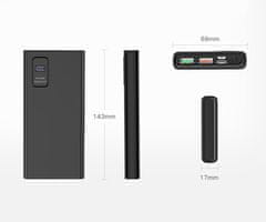 Platinet PMPB10WQC726B powerbank polnilna baterija, 10.000mAh, 2x USB-A, 1x USB-C, črna