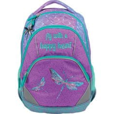 Street Šolski nahrbtnik Ergonomic Soft Dragonflies z mrežastim hrbtiščem in odsevnimi elementi