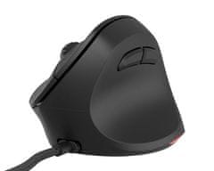 Natec Crake 2 PRO vertikalna žična miška, 12800DPI, za desničarje, črna