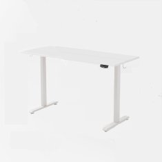 Dollcini Električno nastavljiva miza po višini – z USB vhodi in ergonomsko zasnovo, White, 160 cm