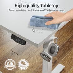 Dollcini Električno nastavljiva miza po višini – z USB vhodi in ergonomsko zasnovo, White, 160 cm