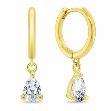 Brilio Silver Pozlačeni obročki z visečim cirkonom EA1189Y