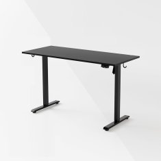 Dollcini Električno nastavljiva miza po višini – z USB vhodi in ergonomsko zasnovo, black, 140 cm