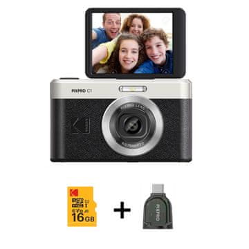 UNBRANDED Digitalni fotoaparat KODAK Pixpro C1 CMOS 5x 16MP črna - paket