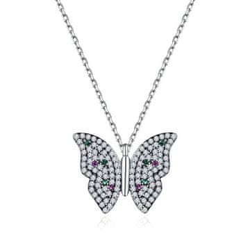 MOISS Srebrna ženska ogrlica Metulj N0000528
