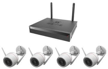 EZVIZ Komplet kamer H3C 2K+ Wi-Fi KIT IP zunanji, bullet, 4Mpix, 1x NVR CS-X5S-R100-8W/ 4x IP kamere. H3C 2K+, HDMI/ VGA/ W