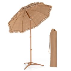 UNBRANDED Dežnik za na plažo v havajskem slogu z zložljivim stojalom in gumbom za nagib ter torbo za prenašanje Dežnik Tiki 