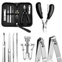 LIVEFY Nail Nippers set za manikuro Mani Care 8 kosov, črn