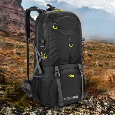 MG Outdoor pohodniški nahrbtnik 60L, črn