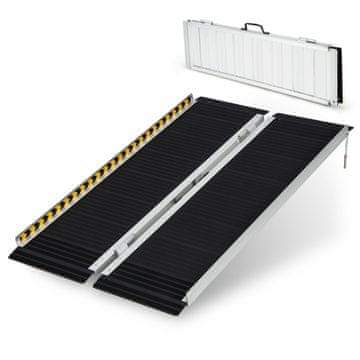 UNBRANDED 122 x 74 cm klančina za invalidski voziček, prenosna in protizdrsna zložljiva rampa, nosilnost do 272 kg, aluminij