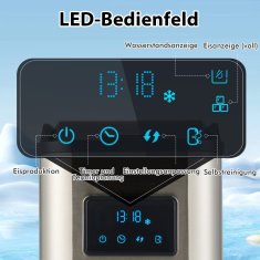 UNBRANDED Aparat za izdelavo ledenih kock 24 kg na dan, izdelovalec zdrobljenega ledu, izdelovalec ledu, izdelovalec ledenih kock, vključno s časovnikom za lopato, 2,5-litrski rezervoar za vodo 