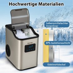 UNBRANDED Aparat za izdelavo ledenih kock 24 kg na dan, izdelovalec zdrobljenega ledu, izdelovalec ledu, izdelovalec ledenih kock, vključno s časovnikom za lopato, 2,5-litrski rezervoar za vodo 