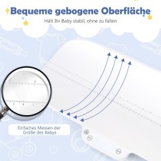 UNBRANDED Digitalna otroška tehtnica, večnamenska otroška tehtnica s 4 načini merjenja, nosilnost do 30 kg, bela 