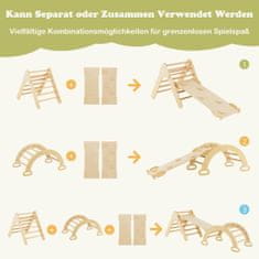 UNBRANDED Trikotni leseni plezalni set za malčke z naravnim plezalnim trikotnikom 