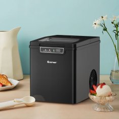 UNBRANDED Aparat za izdelavo ledenih kock Naprava za izdelavo ledenih kock vključno z zajemalko za ledene kocke 1,85 L rezervoar za vodo 35 x 25 x 29,5 cm črna 