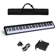 UNBRANDED Digitalna klavirska tipkovnica z 88 tipkami, prenosni elektronski glasbeni instrument, otroški klavir, otroški klavir, črna 