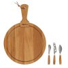 Boska Set okrogla deska za rezanje + noži za sir 30x3,5cm / les, inox